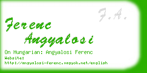 ferenc angyalosi business card